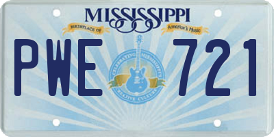 MS license plate PWE721