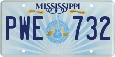 MS license plate PWE732