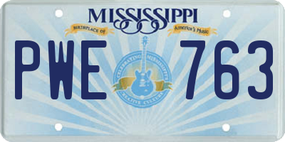 MS license plate PWE763