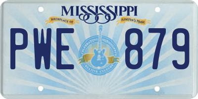 MS license plate PWE879