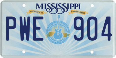 MS license plate PWE904