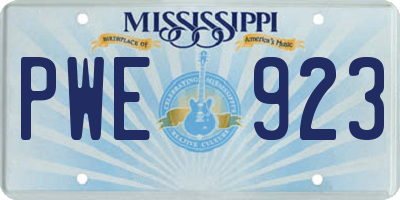 MS license plate PWE923