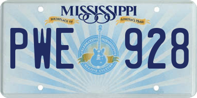 MS license plate PWE928