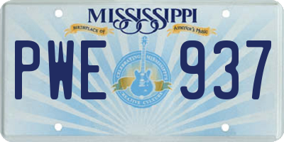 MS license plate PWE937