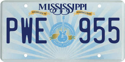 MS license plate PWE955