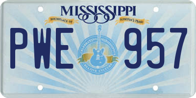MS license plate PWE957