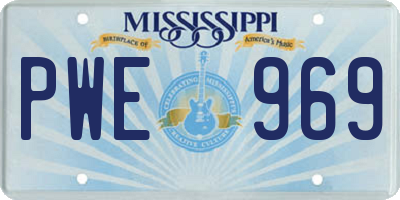 MS license plate PWE969