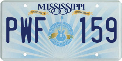 MS license plate PWF159