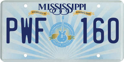 MS license plate PWF160