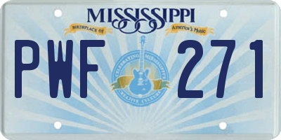 MS license plate PWF271