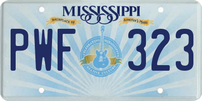 MS license plate PWF323