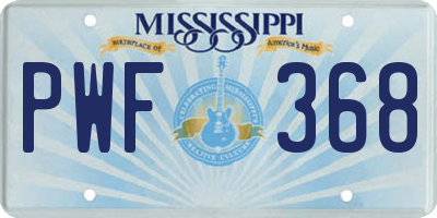 MS license plate PWF368