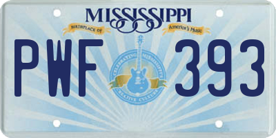 MS license plate PWF393