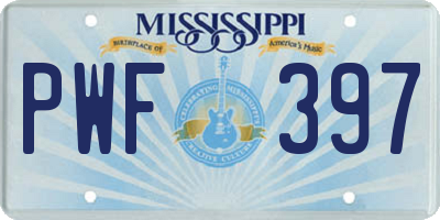 MS license plate PWF397