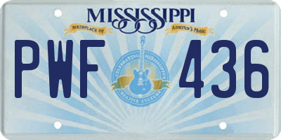 MS license plate PWF436