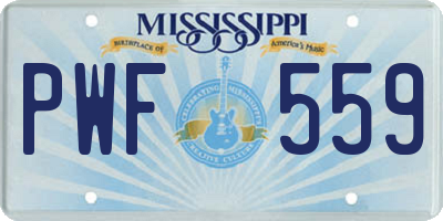 MS license plate PWF559