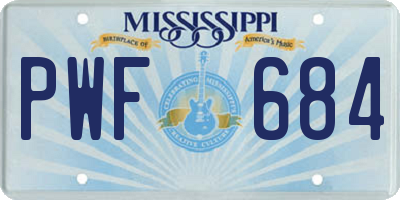 MS license plate PWF684