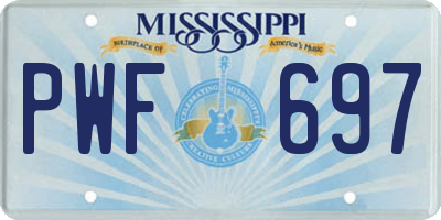 MS license plate PWF697