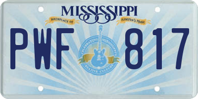 MS license plate PWF817
