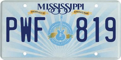 MS license plate PWF819