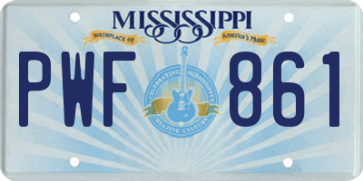 MS license plate PWF861