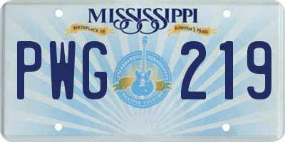 MS license plate PWG219