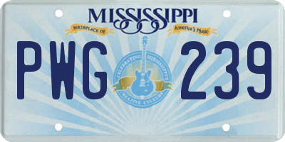MS license plate PWG239