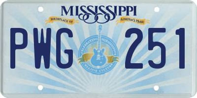 MS license plate PWG251