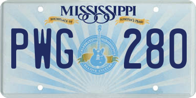 MS license plate PWG280