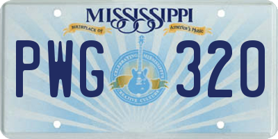 MS license plate PWG320