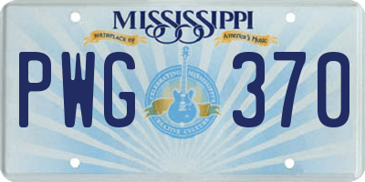 MS license plate PWG370