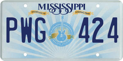 MS license plate PWG424
