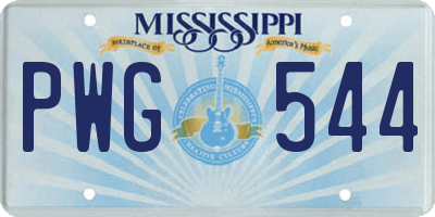 MS license plate PWG544
