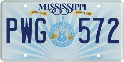 MS license plate PWG572