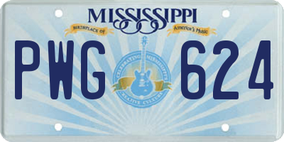 MS license plate PWG624