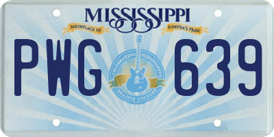 MS license plate PWG639