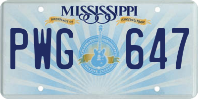 MS license plate PWG647