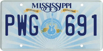 MS license plate PWG691