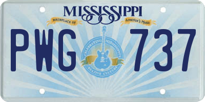 MS license plate PWG737
