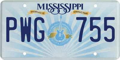 MS license plate PWG755