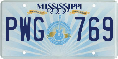 MS license plate PWG769