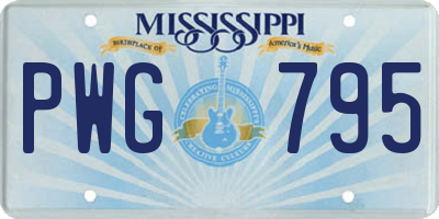 MS license plate PWG795