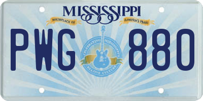 MS license plate PWG880