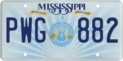 MS license plate PWG882