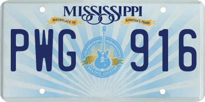 MS license plate PWG916