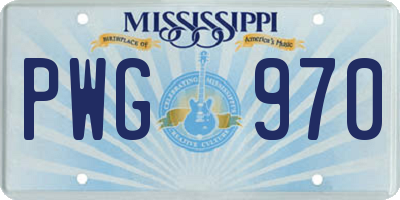 MS license plate PWG970