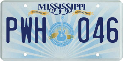 MS license plate PWH046