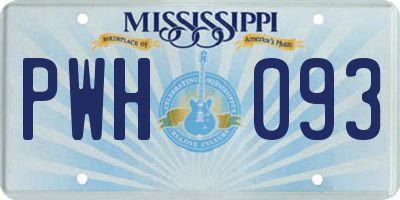 MS license plate PWH093