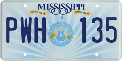 MS license plate PWH135