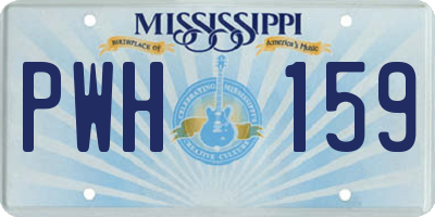 MS license plate PWH159